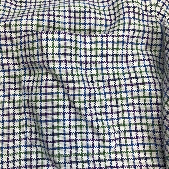 Peter Millar Men Large 100% Cotton White Multi-Color Plaid Shirt - Picture 5 of 6